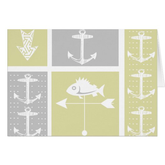 Ancre marine jaune et gris Vane météorologique (Devant Horizontal)