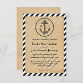 Ancre marine vintage - Faire-part de mariage 3x5 (Devant / Derrière)
