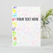 Ancre maritime Faire-part Motif coloré (Debout devant)