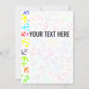 Ancre maritime Faire-part Motif coloré