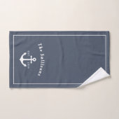 Ancre moderne de la côte de denim bleu et blanc mo (Serviette à main)