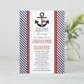 Ancre Nautical Baby Shower Invitations (Debout devant)