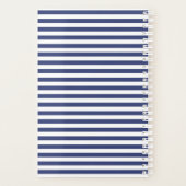 Ancre Nautical Dark Blue and White Striped Name (Dos)