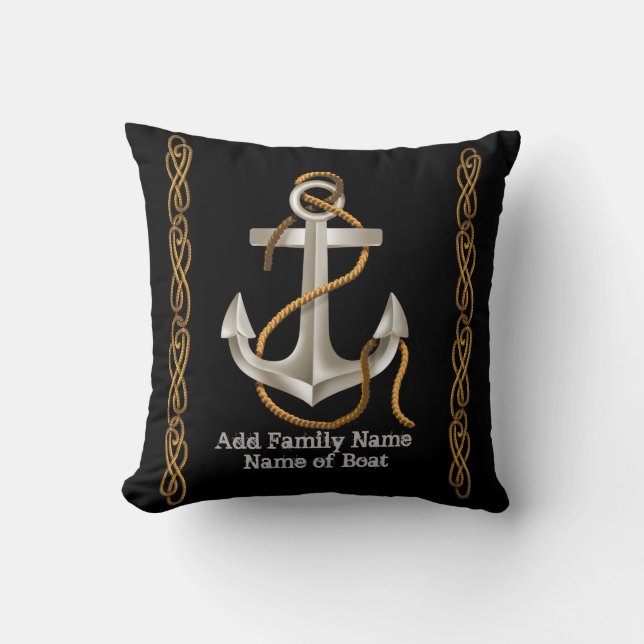 Ancre NAUTICAL ROPE Coussin personnalisé (Recto)