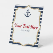 Ancre nautique Ahoy Personnalisé Texte Panneau de (Recto)