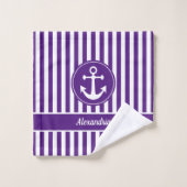 Ancre nautique avec corde Violet et Blancs (Gant de toilette)