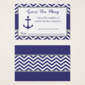 Ancre Nautique Baby shower Devinez combien de cart (Devant & derrière)