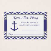 Ancre Nautique Baby shower Devinez combien de cart (Devant)