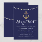 Ancre nautique Bachelorette Party Invitation (Devant / Derrière)