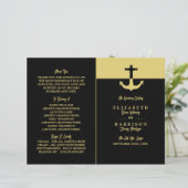 Ancre nautique - Black Gold - Programme de mariage (Debout devant)