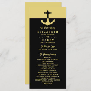 Ancre nautique - Black Gold - Programme de mariage