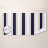 Ancre nautique Bleu Bleu Bleu Blancs (Serviette de bain)
