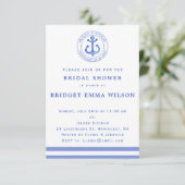 Ancre Nautique Bleu Invitation de douche nuptiale (Debout devant)