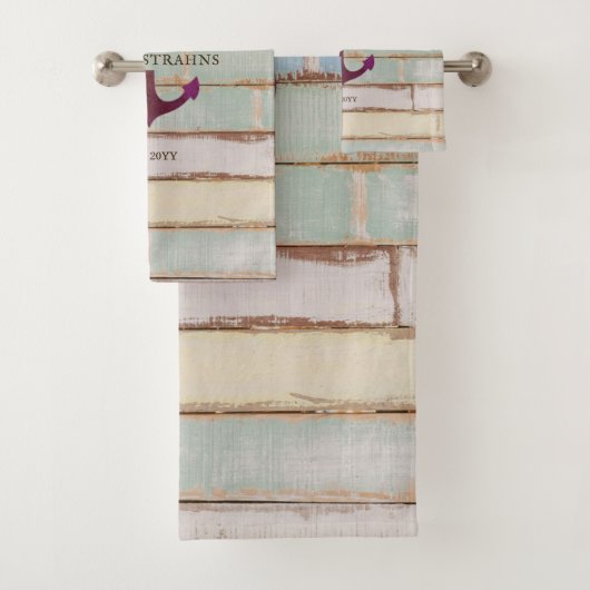 Ancre nautique Bois rustique Décor Patiné (En situation)