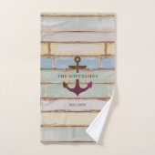 Ancre nautique Bois rustique Décor Patiné (Serviette à main)