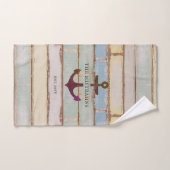 Ancre nautique Bois rustique Décor Patiné (Serviette à main)