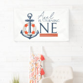 Ancre nautique Bonne fête d'anniversaire bannière (En situation)