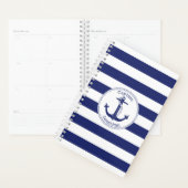 Ancre nautique Capitaine Marine Bleu Stripe (Devant avec enveloppe)