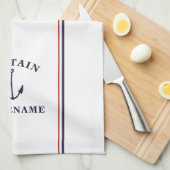 Ancre nautique Capitaine Votre Nom Serviettes de c (Quart Plié)