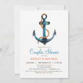 Ancre nautique Couples Douche Invitation (Devant)