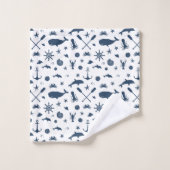 Ancre nautique de dauphin de baleine de bleu (Gant de toilette)