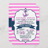 Ancre nautique de la fille Bébé Douche Invitations (Devant / Derrière)
