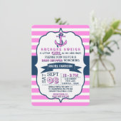 Ancre nautique de la fille Bébé Douche Invitations (Debout devant)