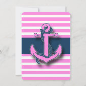 Ancre nautique de la fille Bébé Douche Invitations (Dos)