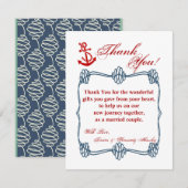 Ancre nautique de noeud de marine PLATE du carte (Devant / Derrière)