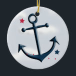 Ancre nautique Design joli ornement<br><div class="desc">Un joli design d'ancre nautique sur un ornement de Noël conçu par Charmaine Paulson.   ©2013charmainepaulson</div>