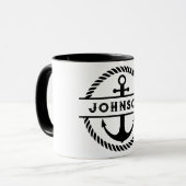 Ancre nautique et corde Signature Mug (Devant gauche)