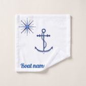 Ancre Nautique Et Nom De Bateau Personnalisé (Gant de toilette)