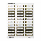 Ancre nautique Gold Black Stripes Étiquette de adr (Feuille entière)