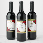 Ancre nautique Gold Black Stripes Étiquettes de vi (Bouteilles)