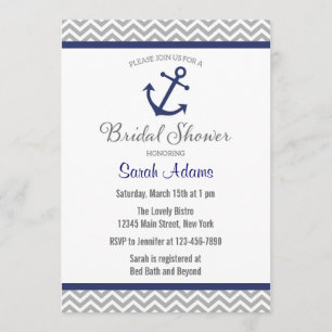 Ancre nautique Invitation Chevron Bridal Shower