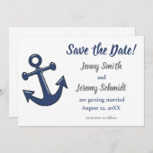 Ancre nautique Mariage Enregistrer la carte de dat (Devant / Derrière)