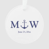 ancre nautique mariage marine bleu blanc monogramm (devant)