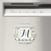 Ancre nautique Monogramme nautique Aimant initial (In Situ (Lave-vaisselle))
