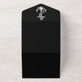 Ancre Nautique Noire tout en un mariage Invitation (Dehors)