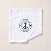 Ancre nautique Nom du bateau Marine Blue Boat Cust (Gant de toilette)