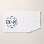 Ancre nautique Nom du bateau Marine Blue Boat Cust (Serviette à main)