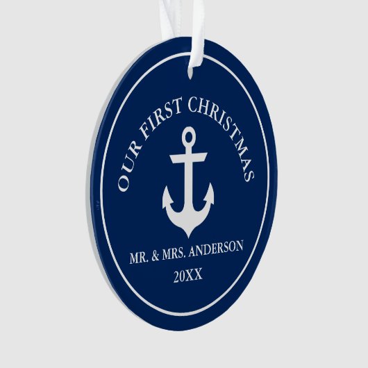 Ancre nautique Notre premier bleu de Noël (devant)