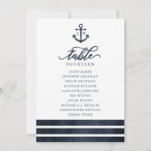 Ancre nautique Numéro de tableau de siège Cartes d (Dos)