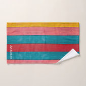 Ancre nautique personnalisée Plage colorée Bois ru (Serviette à main)
