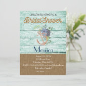 Ancre nautique Plage nuptiale de douche Invitation (Debout devant)