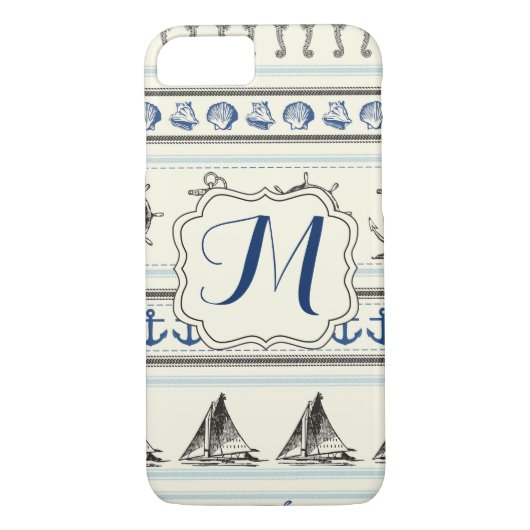 Ancre nautique Rop Monogram iPhone 7 Coque (Dos)