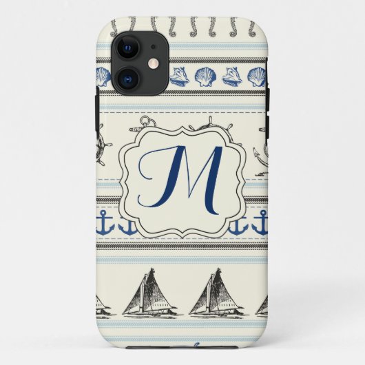 Ancre nautique Rop Monogramme IPHONE 5 Coque (Dos)