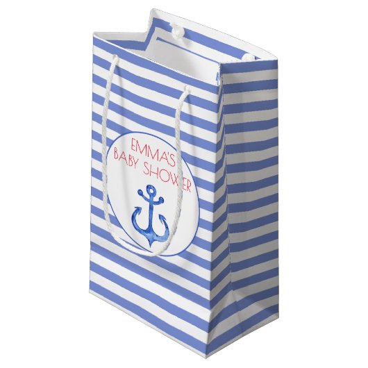 Ancre nautique - sac cadeau de Baby shower de la M (Devant Angle)