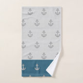 Ancre nautique Salle de bain Océan Turquoise Bleu (Serviette à main)