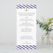 Ancre nautique sur Blue Stripe Mariage Menu (Debout devant)